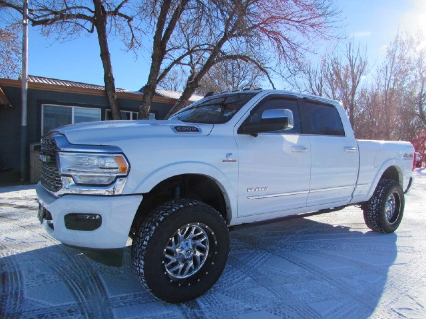 2019 White /Gray Leather RAM 2500 Limited Crew Cab SWB 4WD (3C6UR5SL5KG) with an 6.7L L6 OHV 24V TURBO DIESEL engine, 6A transmission, located at 4562 State Avenue, Billings, MT, 59101, (406) 896-9833, 45.769516, -108.526772 - 2019 RAM 2500 Limited Crew Cab SWB 4WD - Diesel - One owner! 6.7L L6 OHV 24V Turbo Diesel Engine - 6 speed automatic transmission - 4WD - 81,744 miles - One owner unit - Inspected and serviced - copy of inspection and work performed as well as a full history report provided Limited package - d - Photo#0